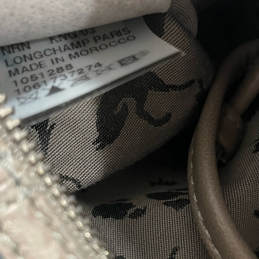 Longchamp Gray Lambskin Leather Le Pliage Crossbody Bag - Picture 10 of 10